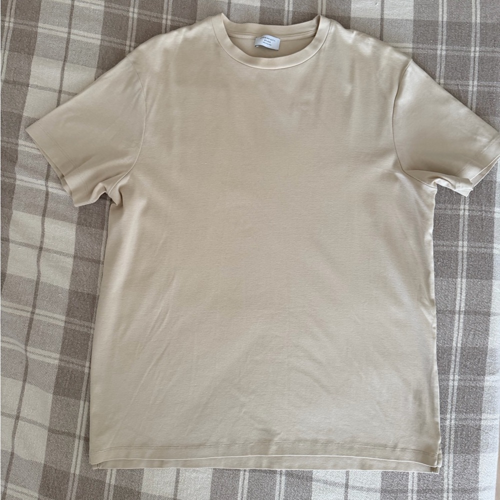 Massimo Dutti Light Beige Short Sleeve Tee